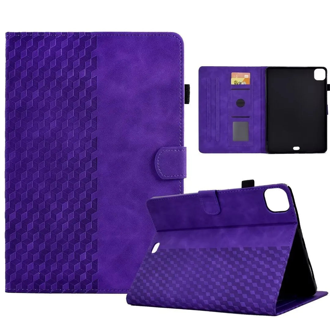 iPad leather case with diamond frosted finish and built-in card holder for iPad Pro 11