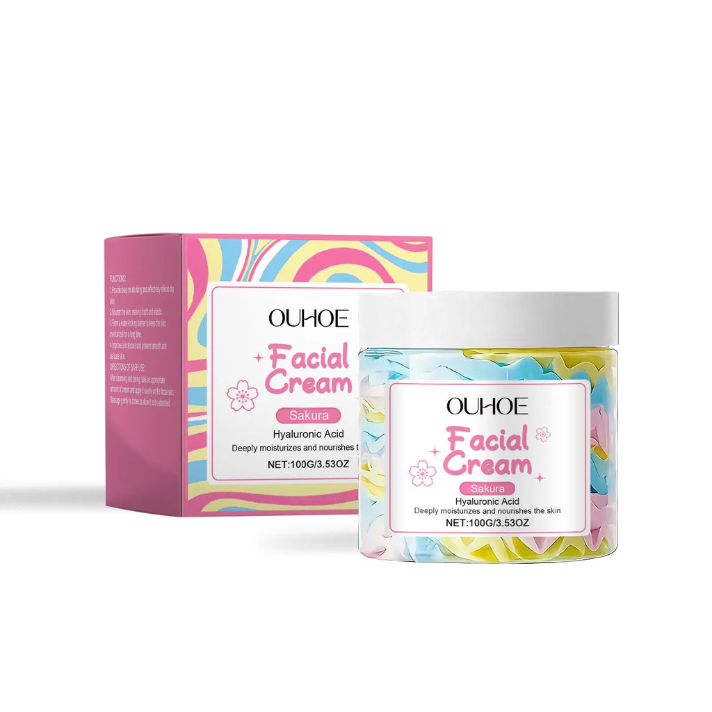 Sakura Butter Cream 100g jar face moisturiser with pink formula for dry skin