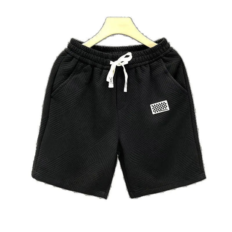 Men's casual sports shorts in solid colours with micro-elastic polyester fabric