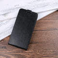 Huawei Honor 7X leather wallet phone case in crazy horse pattern showing card slots and TPU bumper.