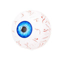 Green Halloween eyeball balloon inflatable with red bloodshot pattern design