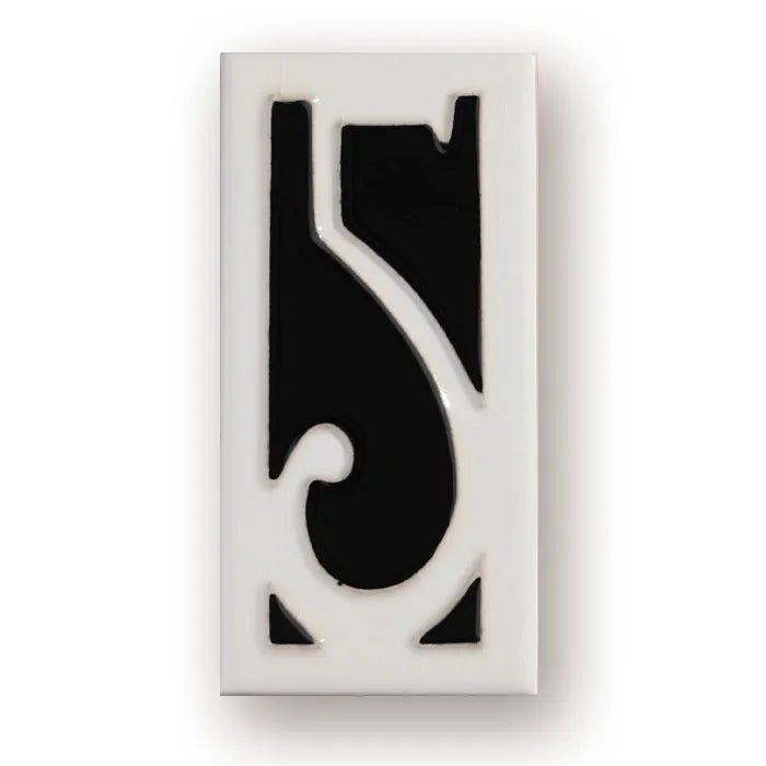 Handmade enamel art ceramic retro doorplate with number, 76 × 152mm dimensions