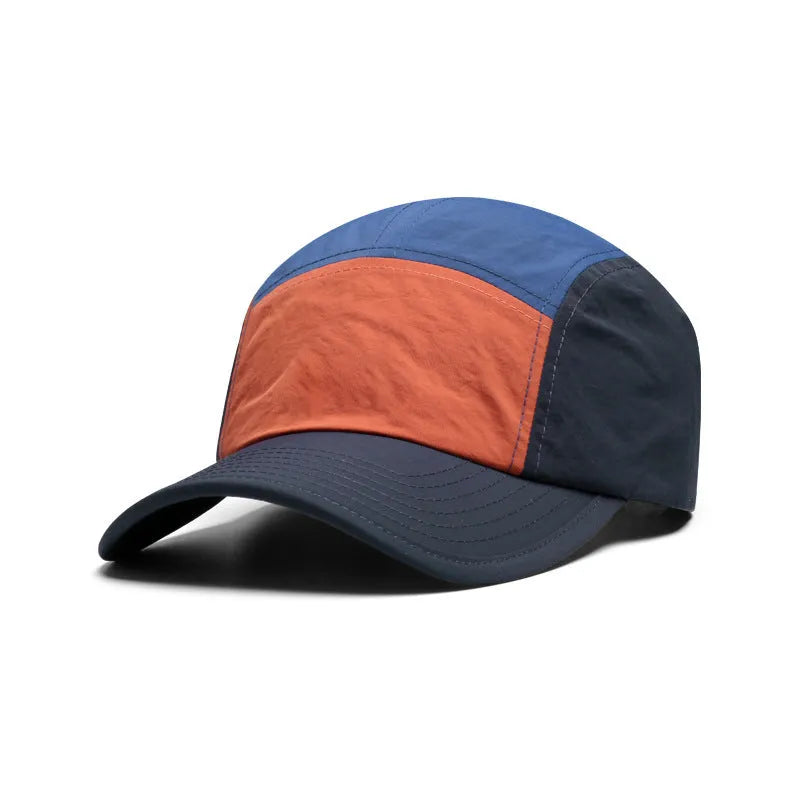 Men's quick-drying baseball cap in cotton polyester blend with curved brim, shown in multiple colour options