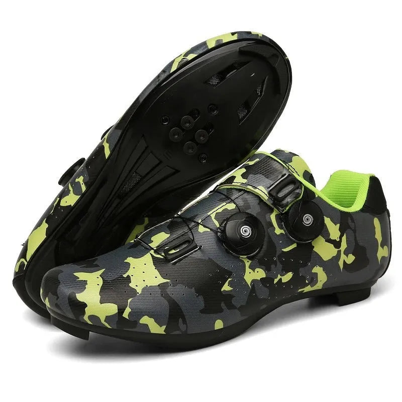 Outdoor sports road bike cycling shoes with cleat compatibility in multiple colours