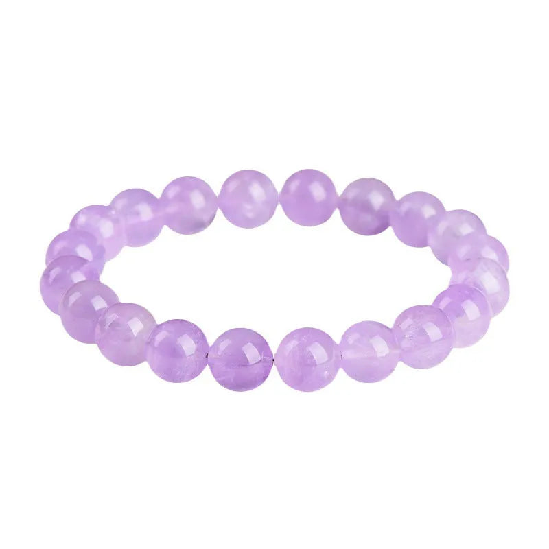 Lavender amethyst bracelet with water ripple design on round beads in two colour options.