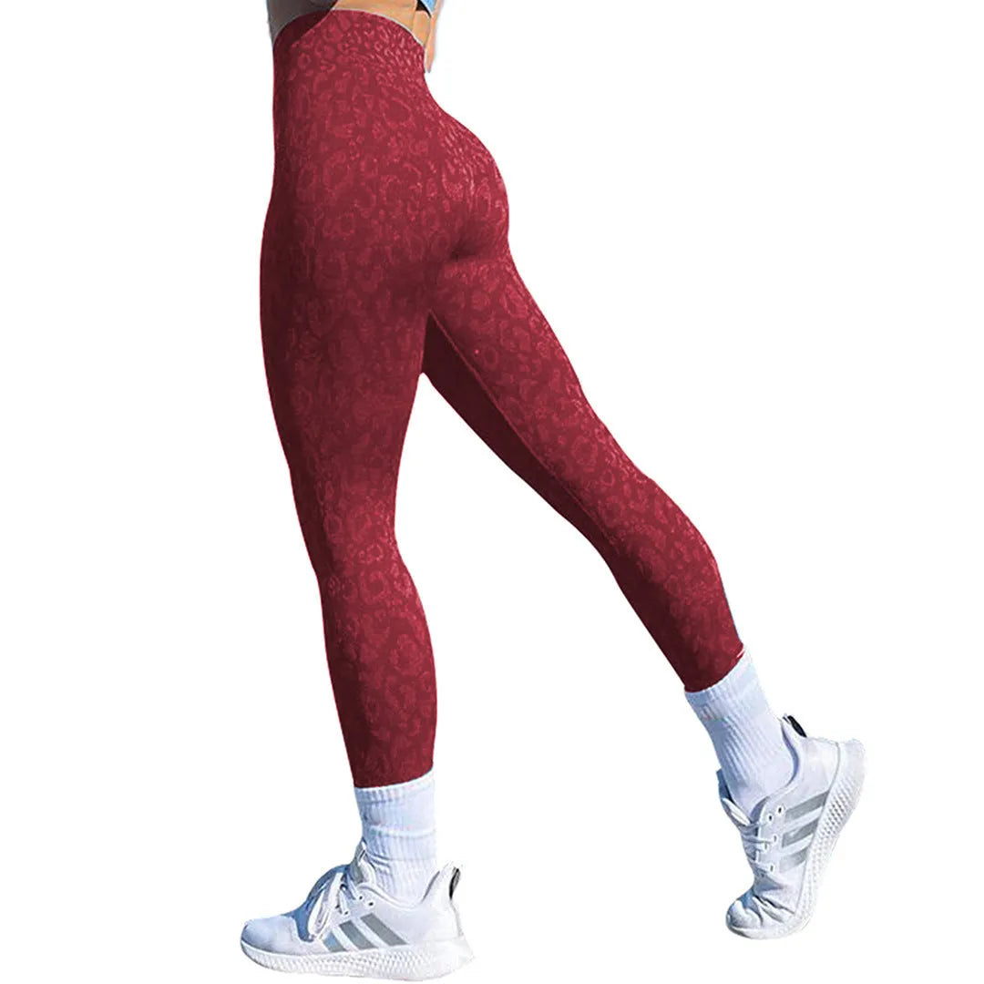 Women's high-waisted push up booty leggings in a camouflage print for fitness and yoga.