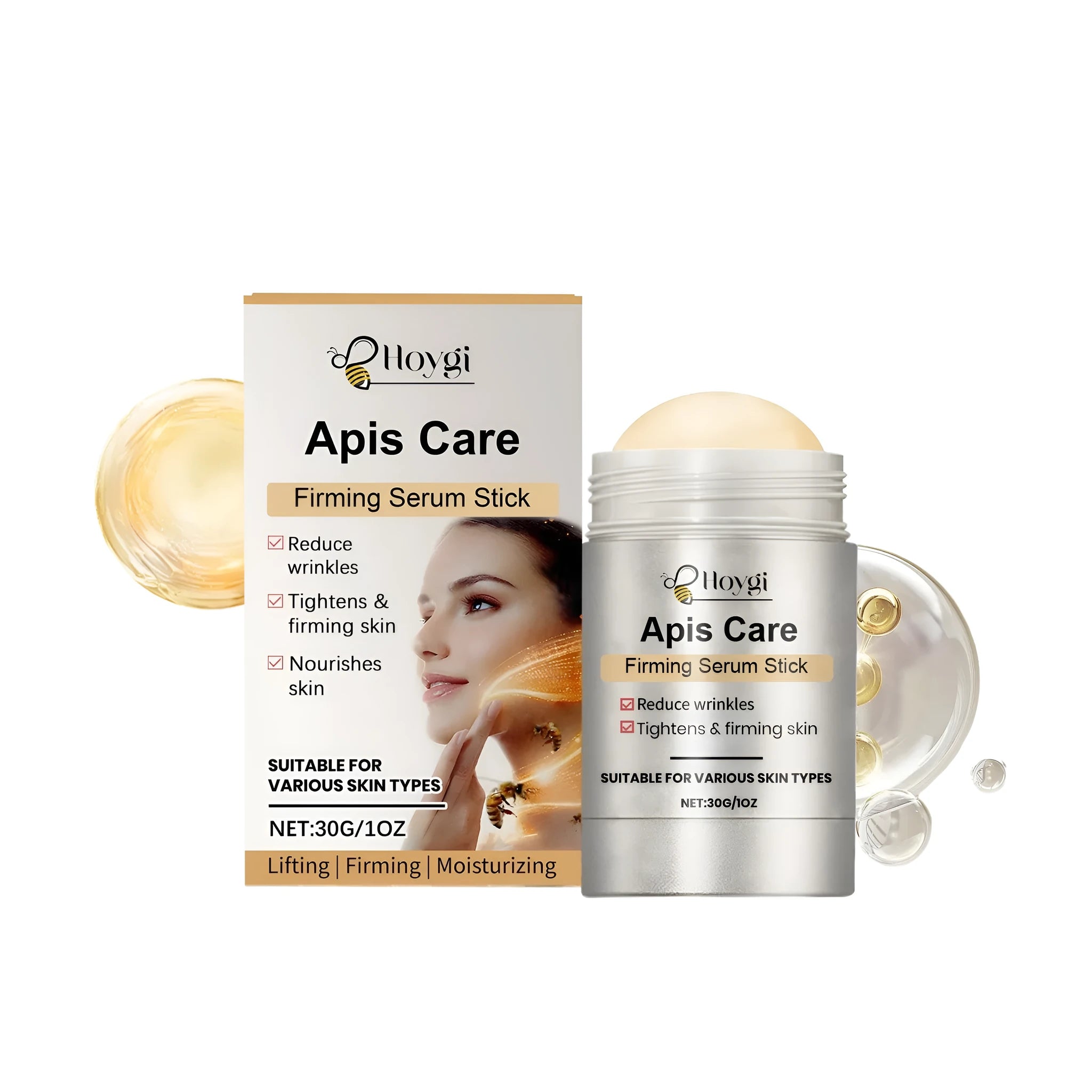 Tightening Rod 30g facial essence stick with hyaluronic acid and collagen formula.