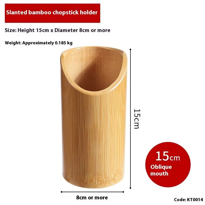 Wild bamboo chopsticks holder in a creative style, showing its portable tube design for utensil storage.