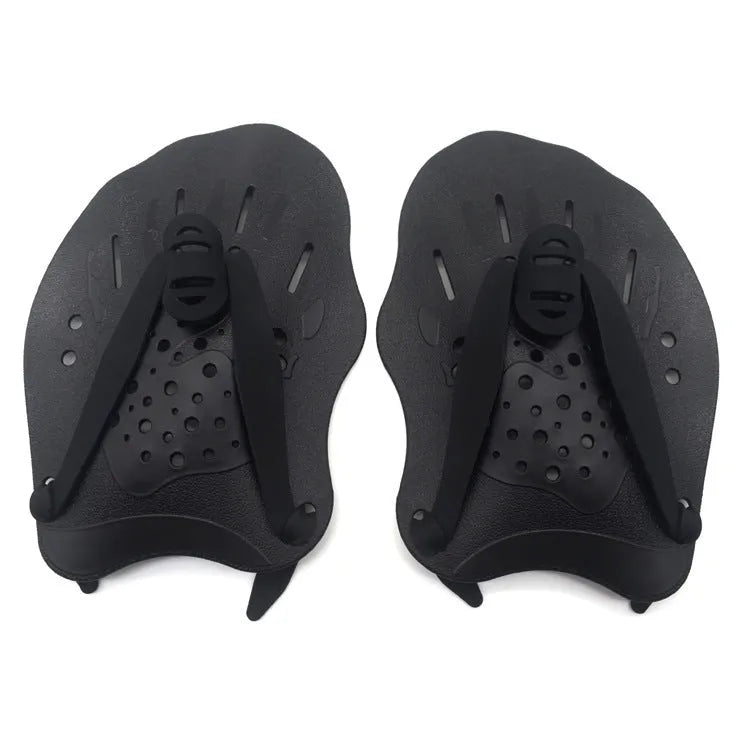 Swimming training paddles with webbed design for freestyle stroke in multiple colour options