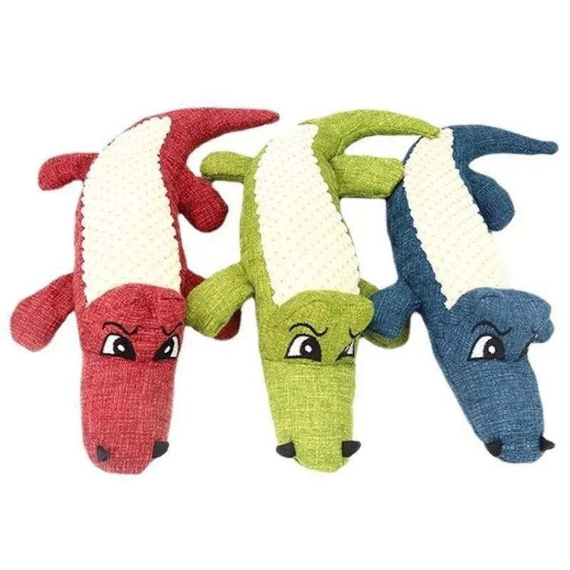 Corn cob grid texture pet plush toy with biting sound in blue, green, or red colours for cats and dogs