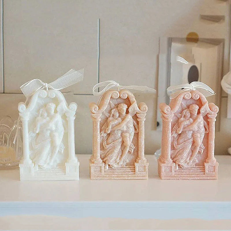 Ancient Greek couple angel design silicone mould for baking and crafts, 20cm tall.