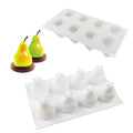 Six-cavity silicone baking mould with pineapple and pine cone fruit patterns for mousse desserts