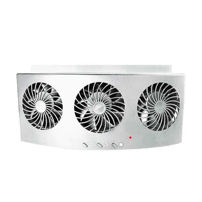 USB car ventilation fan in black or white colours with ABS plastic construction
