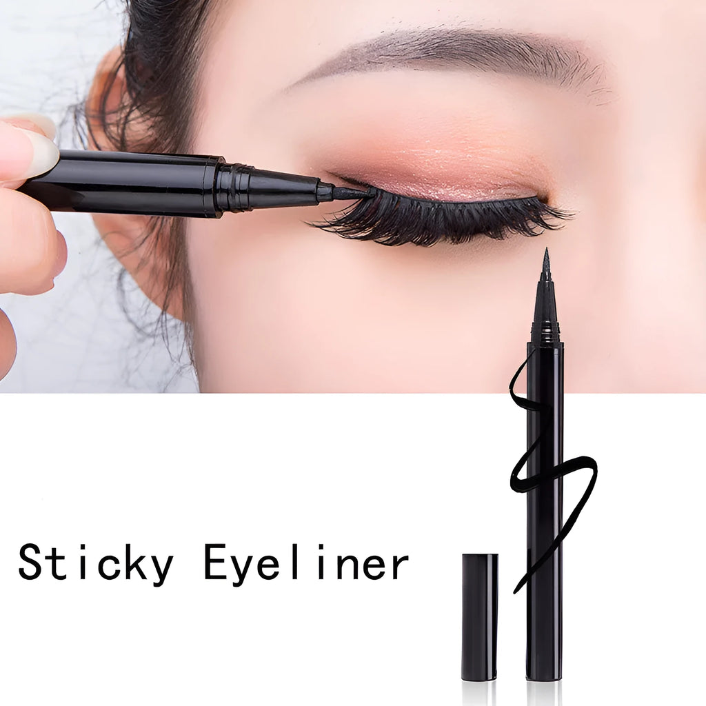 Self-adhesive eyeliner in black for attaching false eyelashes without glue