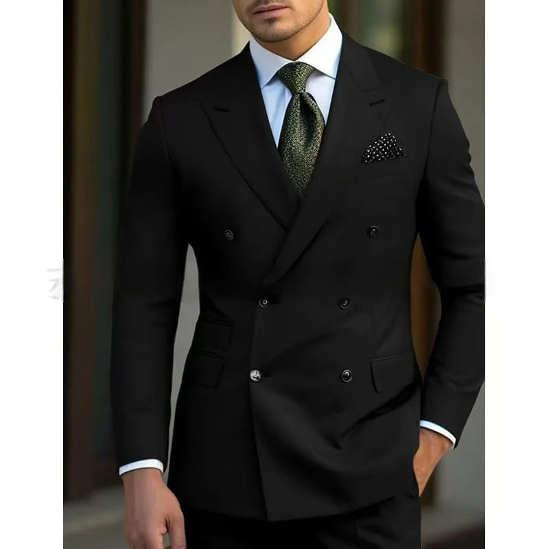 Men's cotton blend suit set in regular fit available in multiple colours and sizes for business and leisure wear