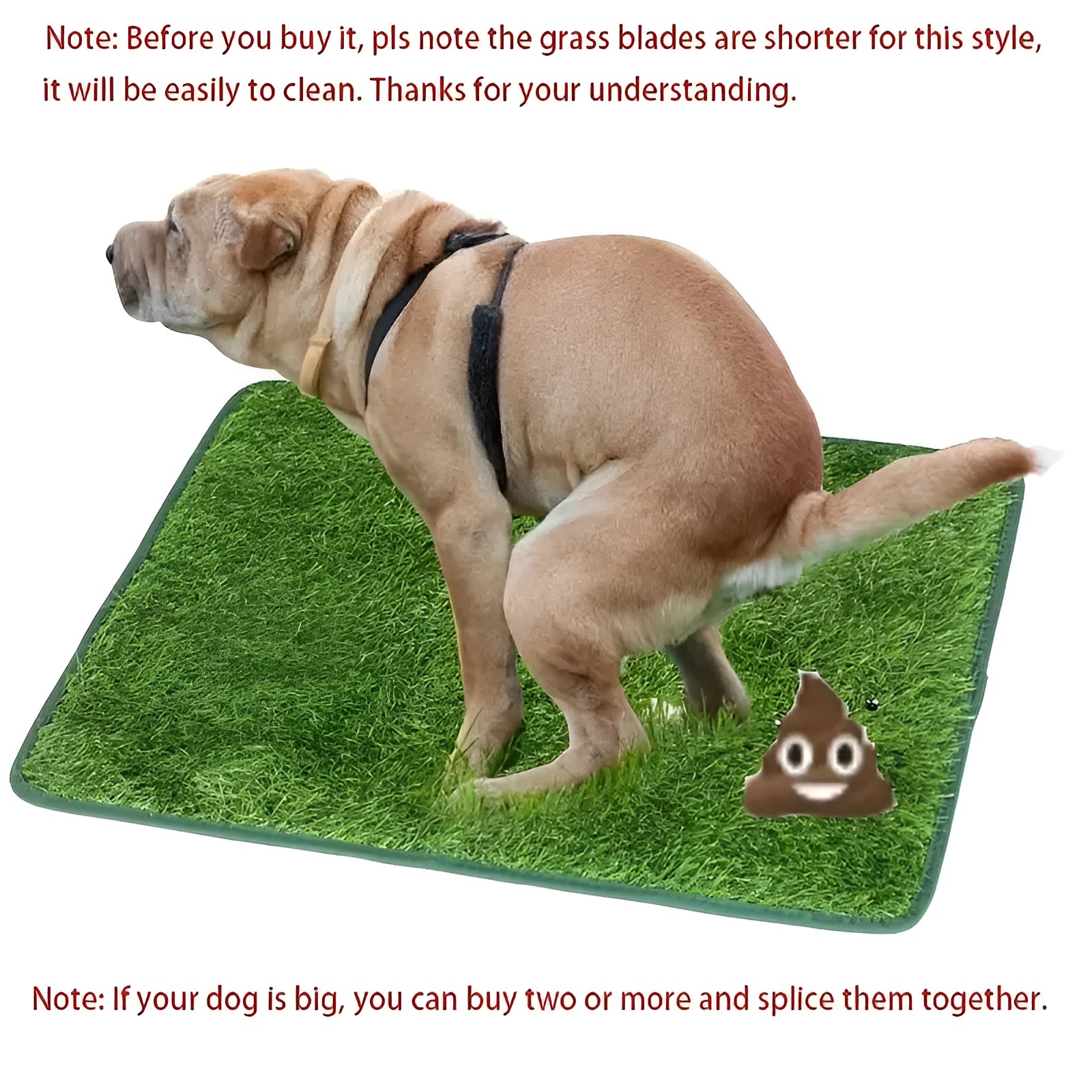 Washable artificial grass dog toilet training mat in three sizes for indoor use