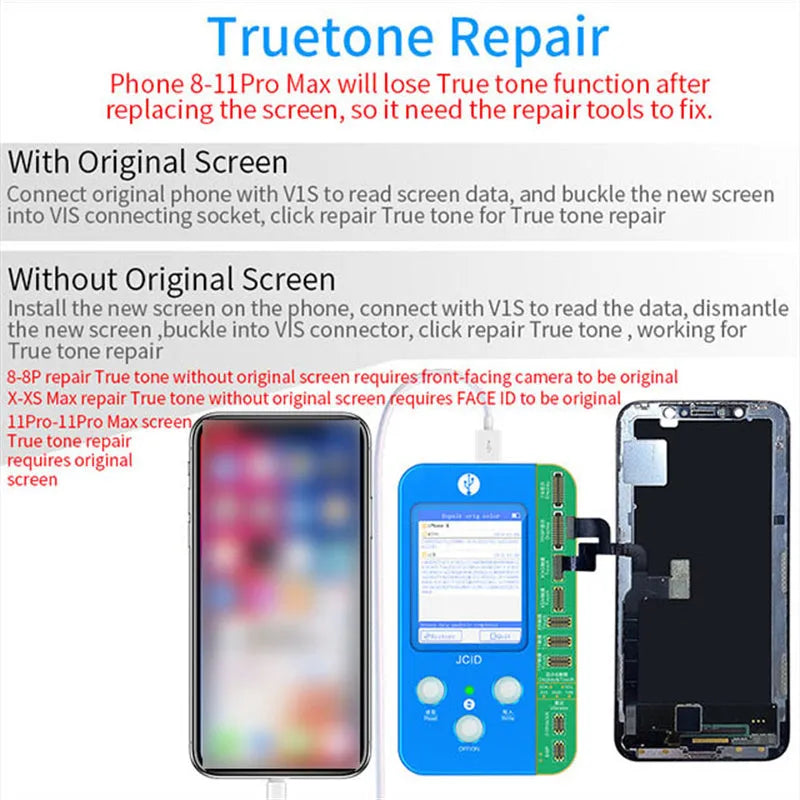 Original Color Repair Instrument plastic detector for V1SE and Sincere phone screen lattice line and IC fault testing