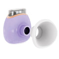 White and purple portable eye humidifier with charging cable on white background