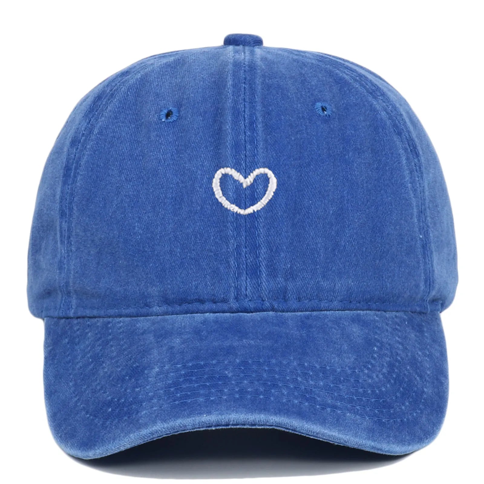 Adjustable cotton baseball cap with embroidery detailing and dome crown in various colour options