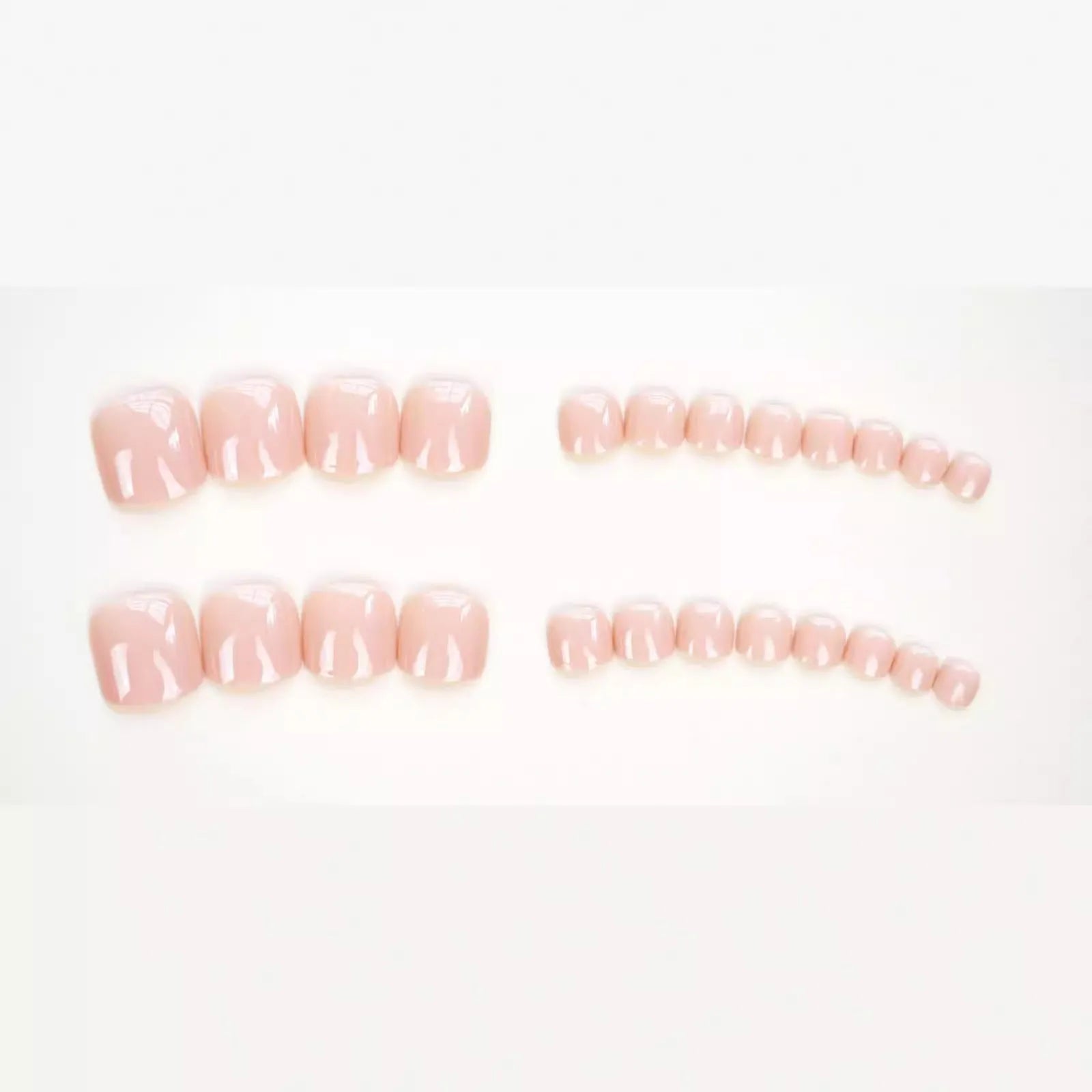 Fashion Personality Toe Nail Stickers in J-52 Skin Colour with glue, shown as a complete set.