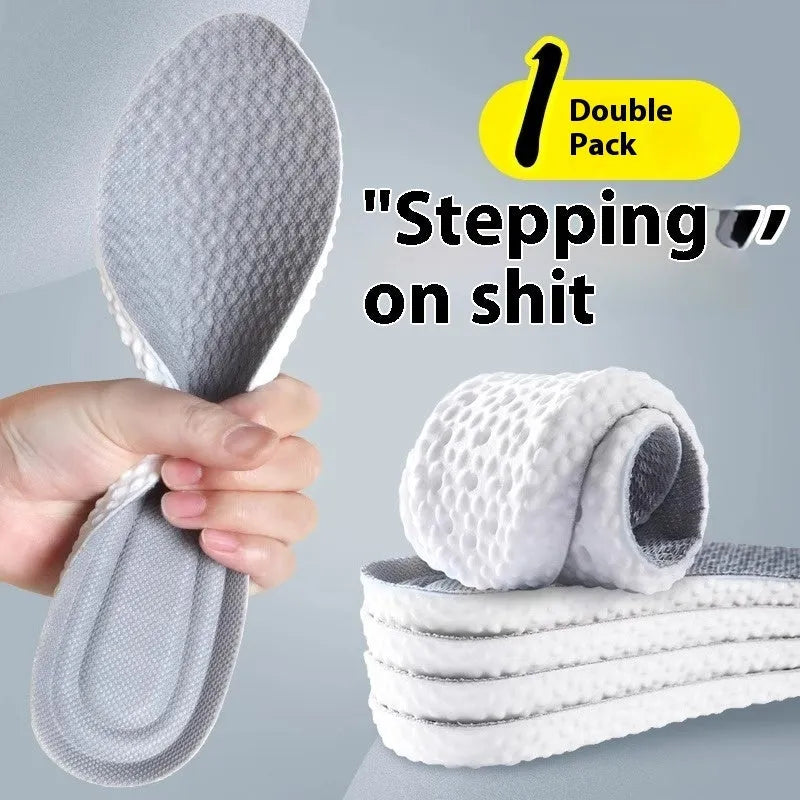 Breathable PU sports insoles in black, grey and orange with trim-to-fit edges for sizes 35-46