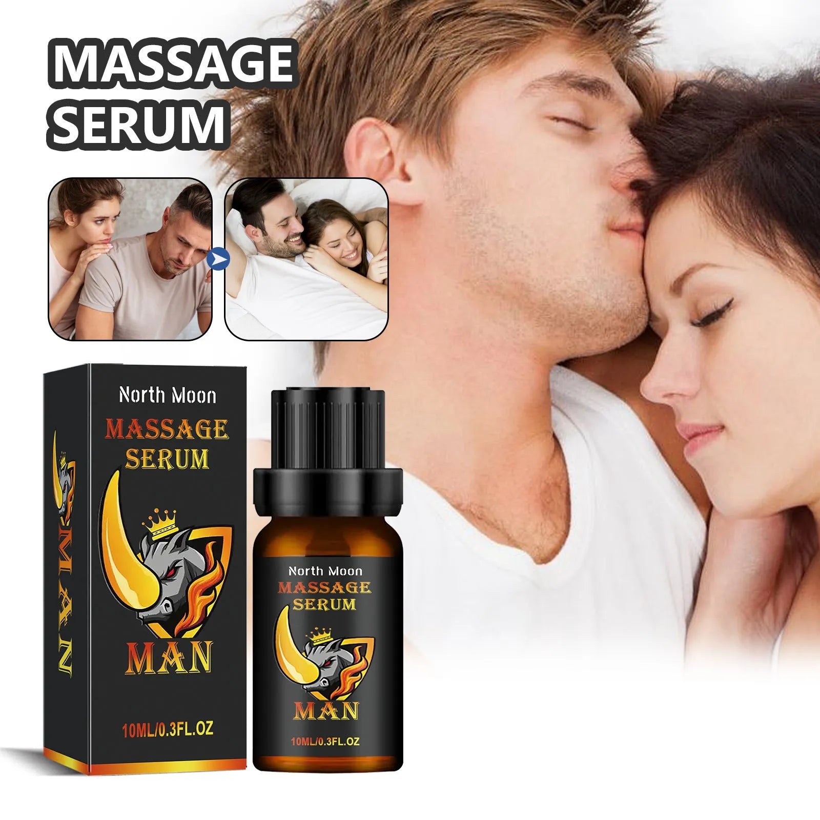 10ml bottle of men's body care essential oil with ginger and jojoba for massage