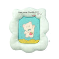Green and pink ice silk pet cooling mat for dogs and cats shown in four different sizes.