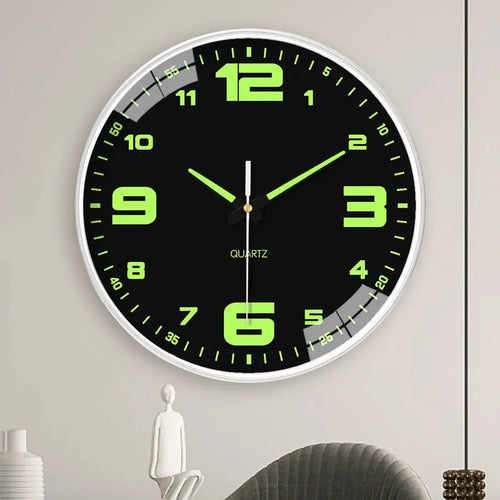 8 inch luminous wall clock with modern design and plastic casing