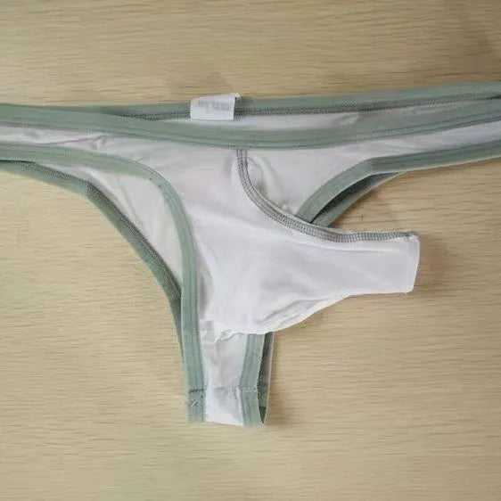 Men's ice silk nylon briefs in elephant nose small cut design showing multiple colour options