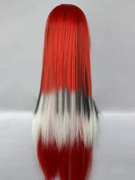 Multicolor Japanese Harajuku Lolita wig 286C in red with layered bangs and synthetic fibre construction