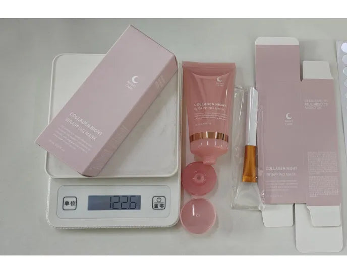 75ml collagen night mask with application brush for firming elasticity and overnight hydration