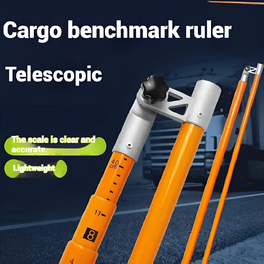 Telescopic truck height measuring rod with clear measurement scales for vehicle clearance checking