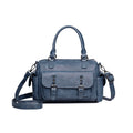 Large capacity vintage messenger bag in horizontal square suitcase shape with PU leather construction