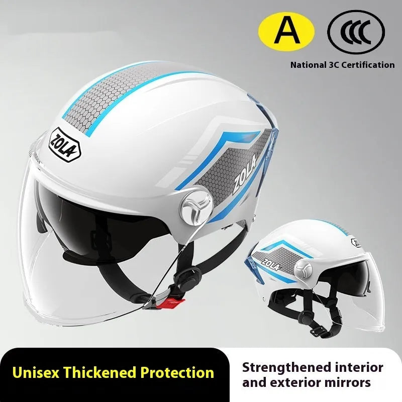 Children's 3C safety helmet in ABS construction with universal fit for motorcycle and bicycle riding