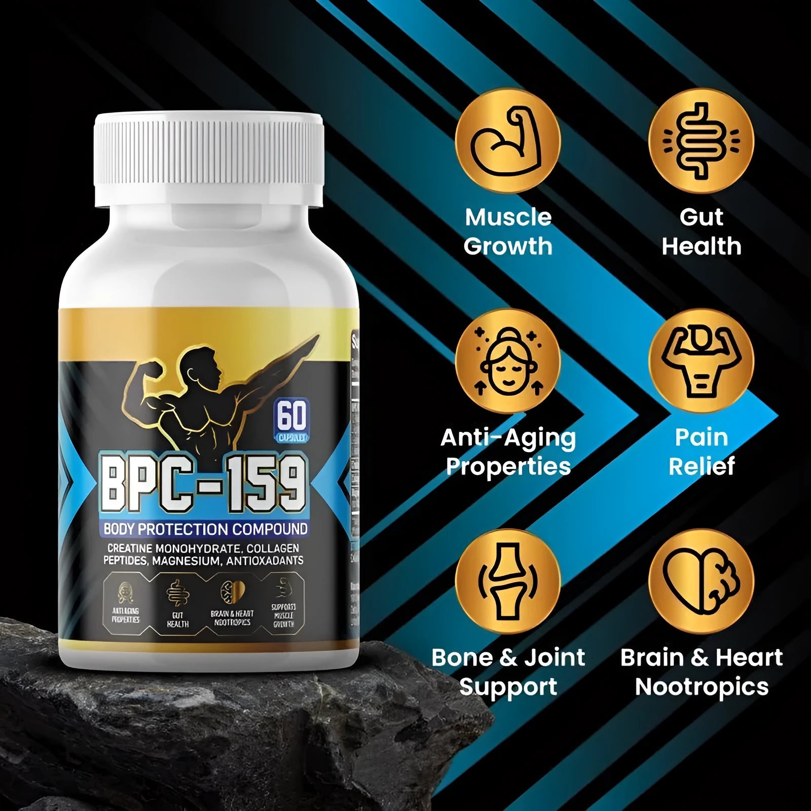 One bottle of energy supplement capsules for dietary support