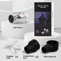 Colourful car tyre valve wheel lights in ABS housing with charging cable and bases