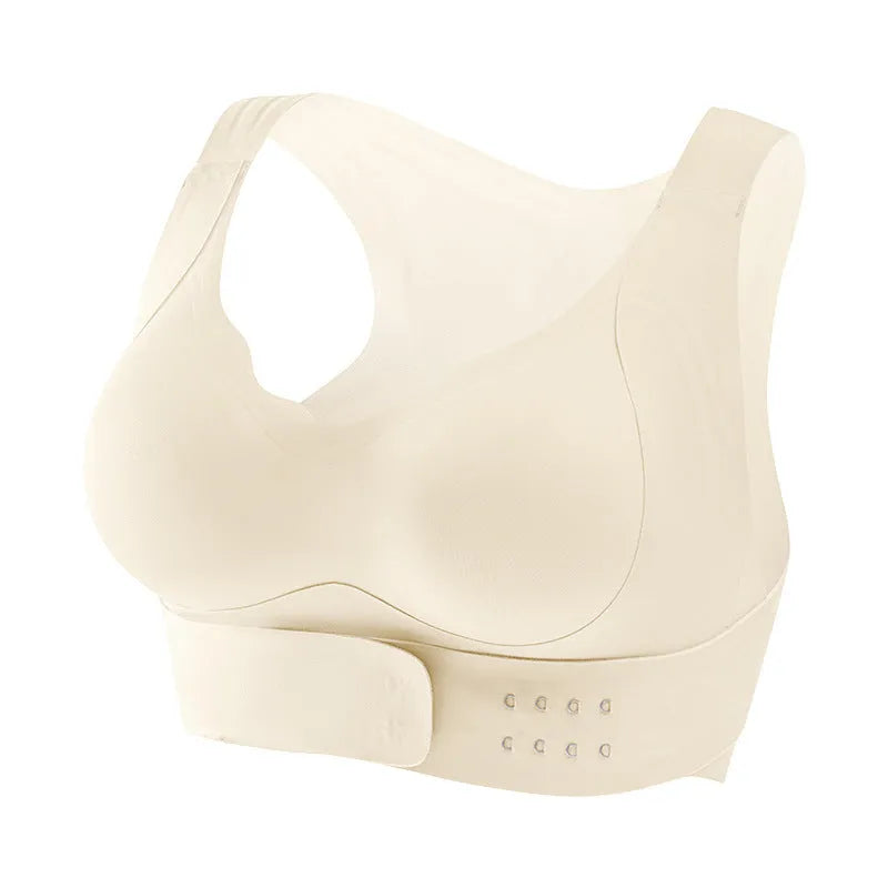 Women's cross back shaping bra with front buckle closure for yoga and exercise wear