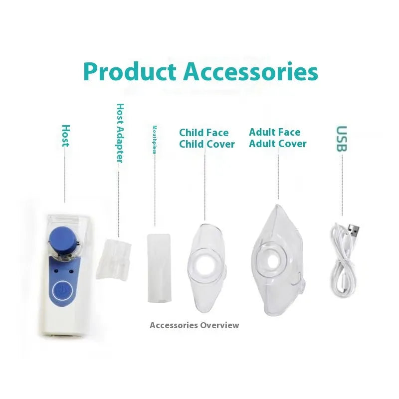Handheld USB nebulizer spray machine with columnar design for household drug atomization
