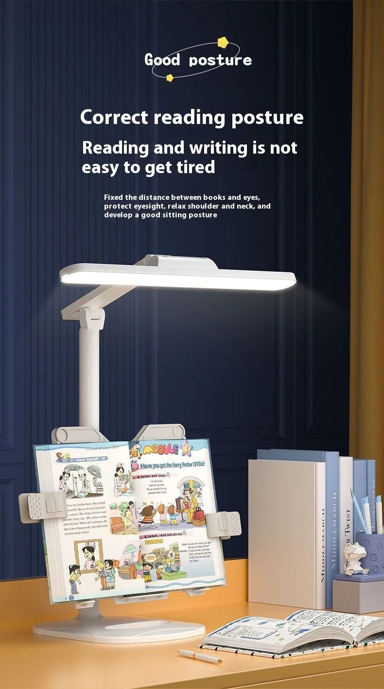 Adjustable reading table lamp with three-speed colour temperature control and USB charging capability