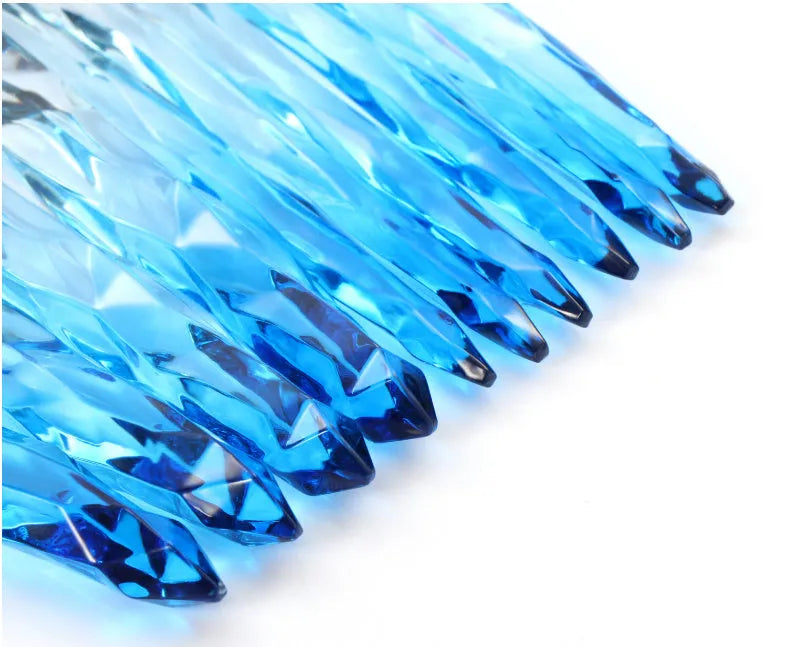 10 crystal-handled foundation brushes with artificial fibre bristles in colour options