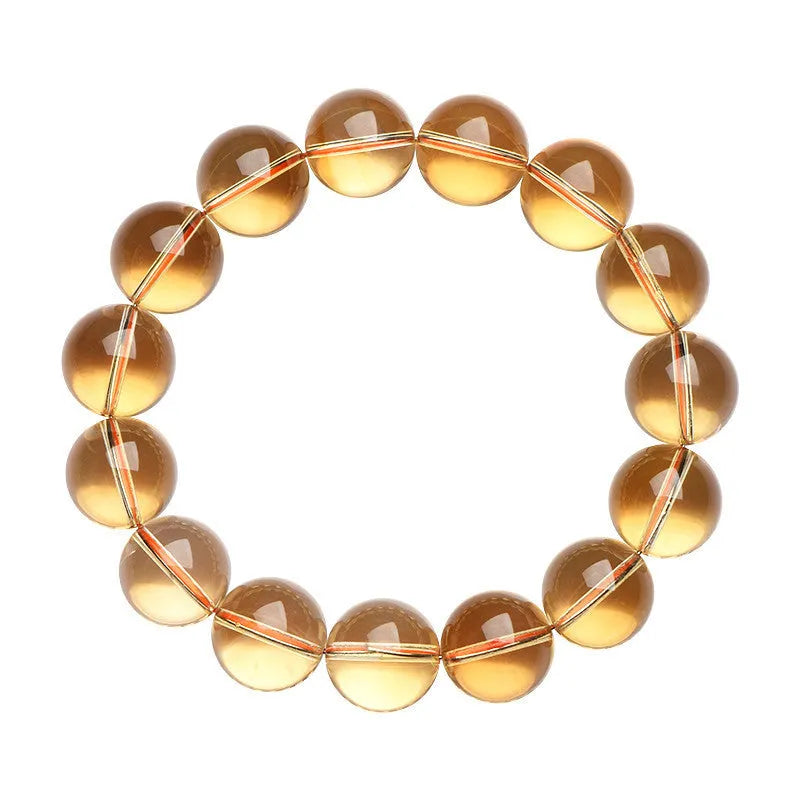 Natural citrine scattered beads ball bracelet showing polished 7A grade beads in original design with sizing options