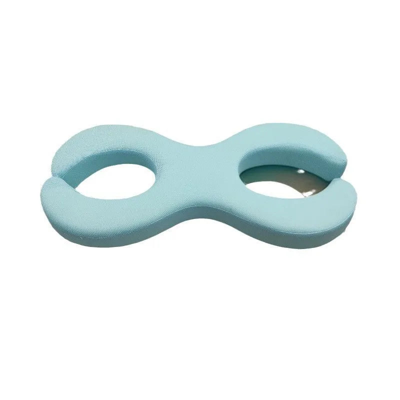 Cylindrical Cool Feeling Blue memory foam cervical traction pillow for neck support.