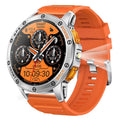 K67 AMOLED smart watch with metal body, Bluetooth calling, and compass displayed in black colour