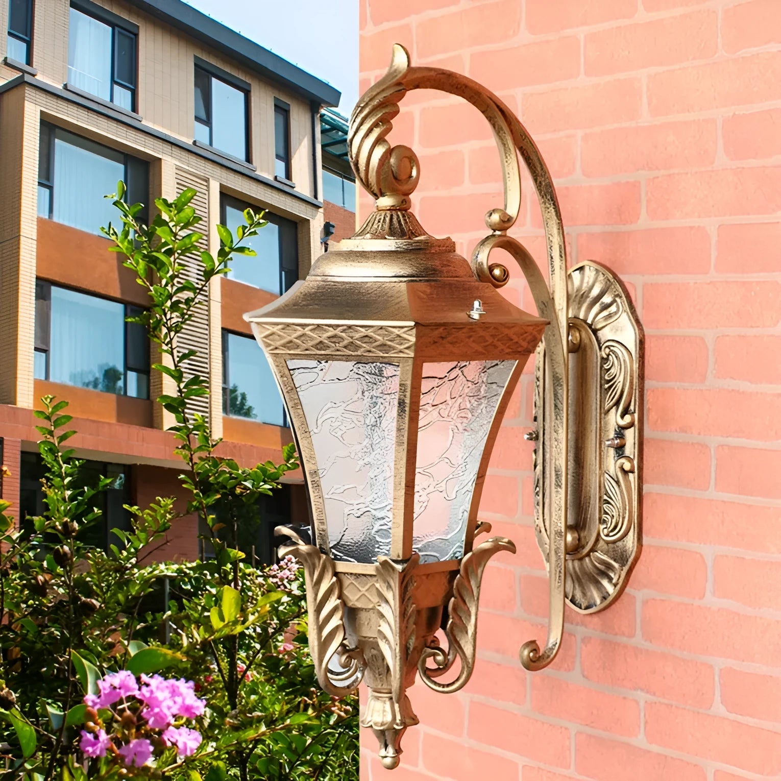 European-style solar outdoor wall light in black or bronze with remote control