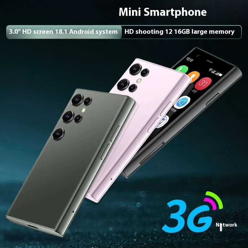 S23PRO XS15 mini smartphone in black, green, or pink purple with Android OS and 3G WIFI connectivity