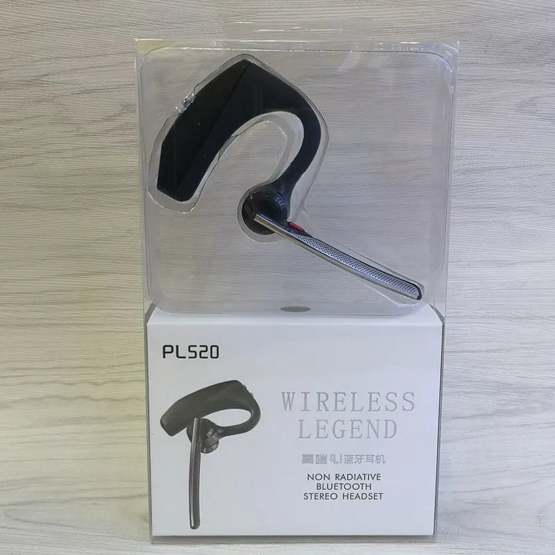 Black stereo Bluetooth sports headphones with battery display and USB charging cable