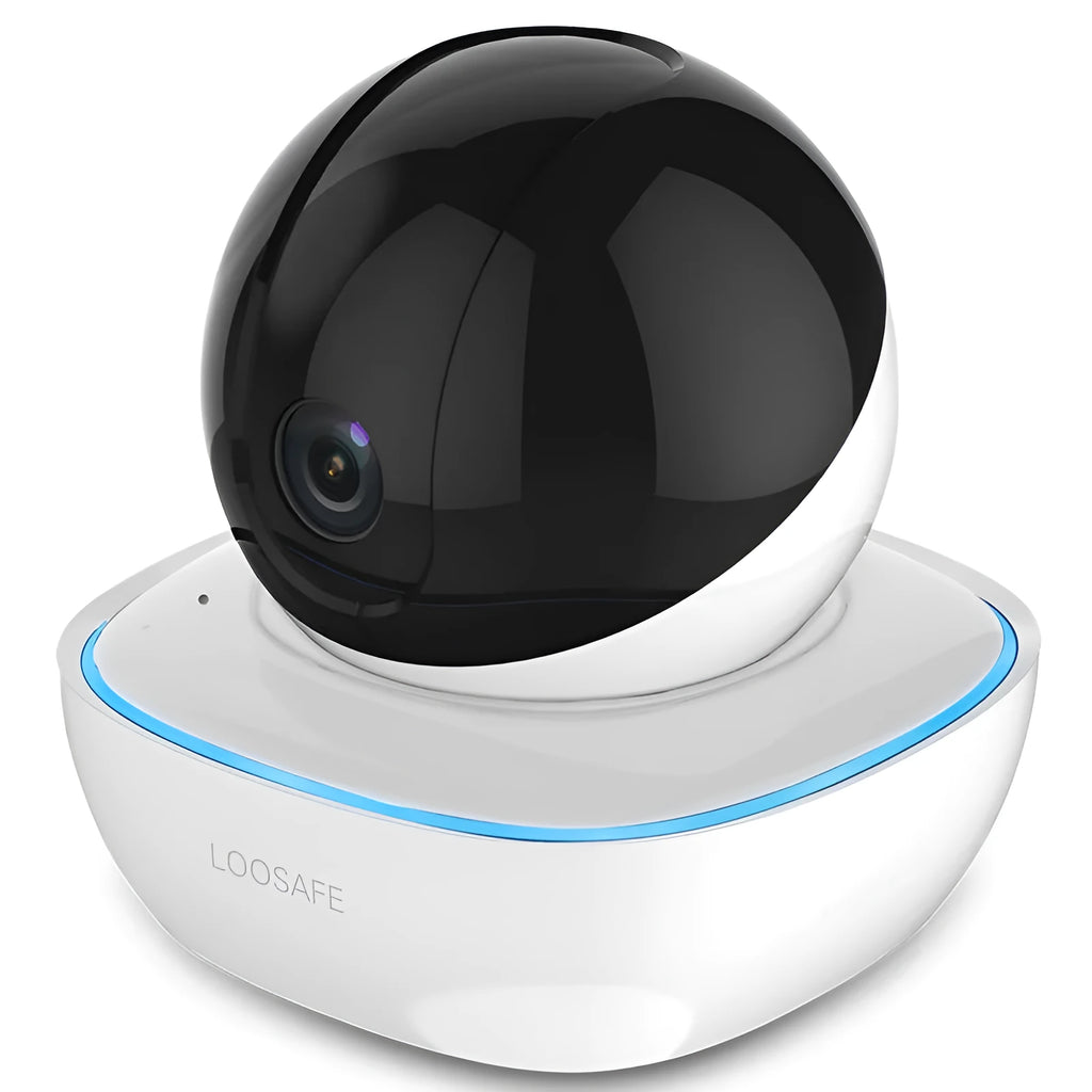 Wireless HD dome camera with 3.6mm lens, 1080p resolution, and infrared night vision for indoor security