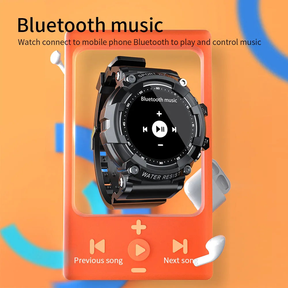 IP67 waterproof smartwatch with round screen on TPU strap in black, white, or pink