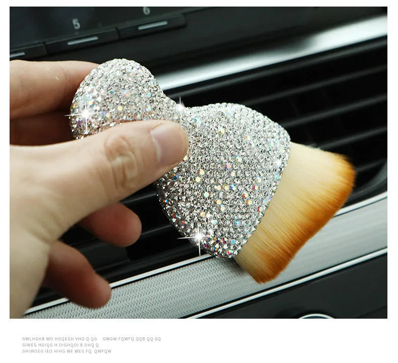 PVC car interior cleaning brush with soft bristles for dashboard and vent dust removal