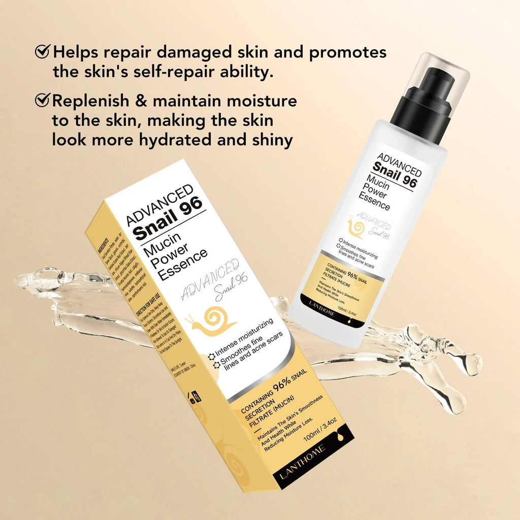 100ml snail serum facial care product in bottle for home skincare routines